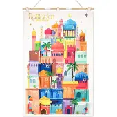 Famanu Ramadan Adventskalender - Wiederverwendbarer Stoffkalender mit 30 Taschen