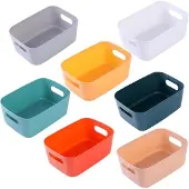 Famanu Aufbewahrungsboxen Set 7-teilig – Kunststoffkörbe mit Griffen