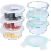 Famanu Set von 3 hitzebeständigen Glasbehältern mit Deckel - rund, 3-teilig