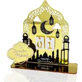 Famanu Adventskalender Ramadan Mubarak - Acryl Countdown mit Stern- und Maanlaternen