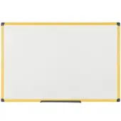 BI-Office Ultrabrite Emaillierte Whiteboard, 60 x 45 cm, mit Gelber Aluminiumrahmen Stahlrückseite