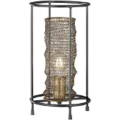 FISCHER&HONSEL GMBH Tischleuchte Nachttischlampe altmessing Wohnzimmer Tischlampe Leseleuchte, Schirm aus Kettengliedern, 1x E27, DxH 20x36 cm