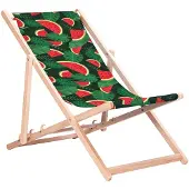 Greenblue Klassischer Liegestuhl aus Buchenholz GB183 mit Wassermelonen-Aufdruck
