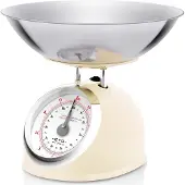 Eta Küchenwaage "STORIO beige ETA577790040 Retro, analog", (2 tlg.), Ganzmetall-Design mit einer Edelstahl Schlüssel, bis 5 kg