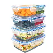 Markenlos Glas Lebensmittelcontainer 1000 ml - luftdicht, mikrowellengeeignet, spülmaschinenfest, BPA-frei