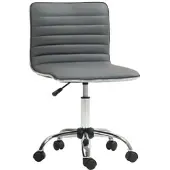 HOMCOM Bürostuhl Ergonomisch PU-Kunstleder Höhenverstellbar Drehfunktion 5 Rollen Dunkelgrau