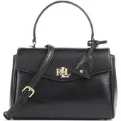 Ralph Lauren für Damen. 431P15611002 Farrah kleine Nappaleder-Satchel-Tasche schwarz (OSFA), Lässig, Klassisch