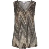 LASCANA Tanktop in schwarz-braun-creme bedruckt | Gr.: 32/34