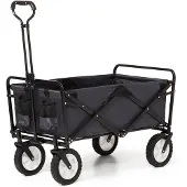 Famanu Bollerwagen 94 l, 80 kg, klappbar und stabil - Schwarz