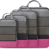 Famanu Kompressions-Packwürfel Set – 4-teilig, erweiterbarer Kofferorganizer