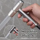 Famanu Bidet-Handdusche Edelstahl mit dualem Strahl und Wandbefestigung - Silber
