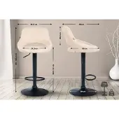 CLP 2er Set Barhocker Milet Stoff B creme