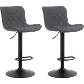 CLP 2er Set Barhocker Emma Stoff schwarz