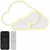 Luminea Kinder-Deckenleuchte im Wolken-Design, CCT-LEDs, WLAN, App, 30 W, 52cm