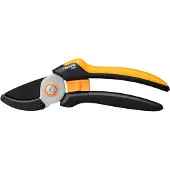 Fiskars Solid Amboss-Gartenschere L P361, Amboss, Kunststoff, Schwarz, Orange, Stahl, Schwarz, 201 mm