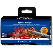 Staedtler - Brush Pen Pigment Red/Brown 6 pcs assorted (371C6-7)