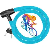 Famanu Fahrradschloss 5-stelliges Zahlenschloss - Lichtblau, 4 mm dicke Kette