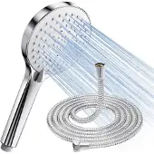 Famanu Handbrause Wasser sparend mit Schlauch - Hochdruck, Anti-Kalk, 5 Strahlarten
