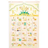 Famanu Ramadan Adventskalender - Wiederverwendbare Stoffkalender mit 30 Taschen