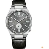 Citizen Automatik mit grauem Zifferblatt und Lederarmband, 40 mm