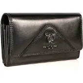 Matador BUDAPEST XL Leder Damen Langbörse Portemonnaie Schwarz