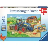 Ravensburger Puzzle Traktor und Bagger 2x12 Teile