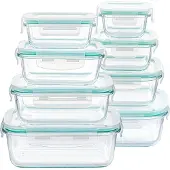Markenlos Glasbehälter 8er Set - Luftdicht, stapelbar, mikrowellen- und spülmaschinenfest