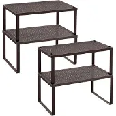 Famanu Küchenregal Set 4 Küchenorganizer erweiterbar stapelbar Metall braun
