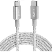 Anker Neu Nylon USB-C zu USB-C 100W Kabel (10 ft) Silber