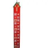 Koopman Adventskalender Weihnachtskalender HAUS 170cm Filzstoff rot zum Befüllen