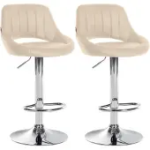 CLP 2er Set Barhocker Milet Kunstleder C creme