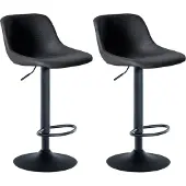 CLP 2er Set Barhocker Loft Kunstleder schwarz
