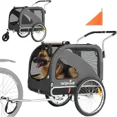 Sepnine 10202B Haustieranhänger, faltbar, 40KG, Räder 50cm - Dunkelgrau