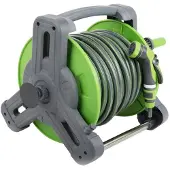 DIVODV 27882 Gartenschlauch mit Aufrollvorrichtung 1/2", 20 m, 4-lagig, grau