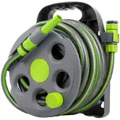 DIVODV 27903 Gartenschlauch mit Wandaufroller 1/2", 3-lagig, 15 m, grau