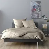 Lorena Mako-Satin Bettwäsche Verona 155x220 cm + 80x80 cm | kiesel - grau