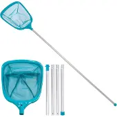 Famanu Schwimmbadreinigungsnetz 150 cm - mit 4 Aluminiumstangen, grün