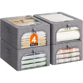 Markenlos Aufbewahrungsboxen Set 4 Stück mit Metallrahmen und Deckel 25L