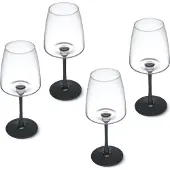 MIKASA Palermo Set de 4 Gläser de Kristall Weißweingläser, 400ml, Set de Weingläser white mit schwarzem Stiel, Kristall 100% bleifrei - Geschenkbox de spülmaschinenfest