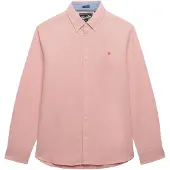 Superdry für Herren. M4011100A Schickes rosa Oxford-Hemd (M), Lässig, Baumwolle, Klassisch, Langarm