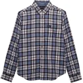 Superdry für Herren. M4011047A Blau-rot kariertes Lumberjack-Hemd (L), Lässig, Baumwolle, Langarm