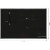 Bosch Serie 6 PVS845HB1E, Schwarz, Integriert, 80 cm, Zonen-Induktionskochfeld, Glaskeramik, 4 Zone(n)