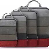 Famanu Kompressions-Packwürfel Set – 4-teilig, erweiterbarer Kofferorganizer