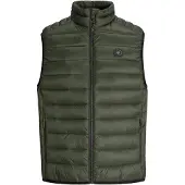 Jack & Jones 12280973_1647_S, Weste, Unisex, Erwachsener, Reißverschluss, Nylon, Grün