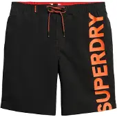 Superdry für Herren. M3010238A Klassischer schwarzer Badeanzug (M), Strandbekleidung, Recyceltes Polyester, Nachhaltig