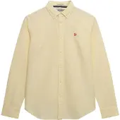 Superdry für Damen. W4010565A Schmal geschnittenes Oxford-Hemd gelb (L), Lässig, Baumwolle, Klassisch, Langarm