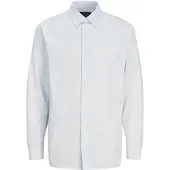 Jack & Jones Langarmhemd "JPRBLABUSHWICK STANLEY SHIRT L/S SN", Herren, Gr. M, N-Gr, blau (cashmere blau fit:stripe), Web, Obermaterial: 100% Baumwolle, unifarben, relaxed fit, Hemden Langarmhemd