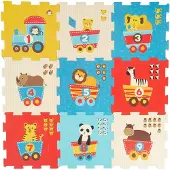 Bieco Puzzlematte Mit Tiermotiv Und Zug 18 Einheiten