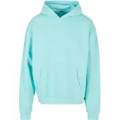 Build Your Brand lässiger Herren Hoodie große Kapuze Kordelzug 460 g/m² mit Baumwolle Hell-Blau