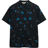 Superdry für Herren. M4011137A Hemd Cabana Print navy (S), Lässig, Baumwolle, Kurzarm, Marine